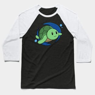 Swimming Sea Turtle Baseball T-Shirt